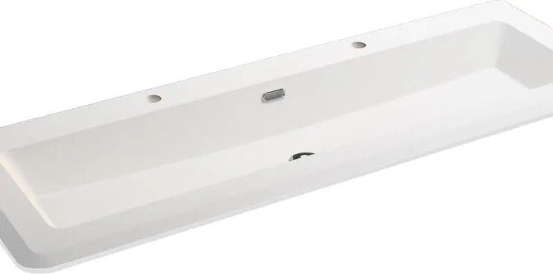 Lavabo a incasso rettangolare Bohemia H 2 cm in resina bianco