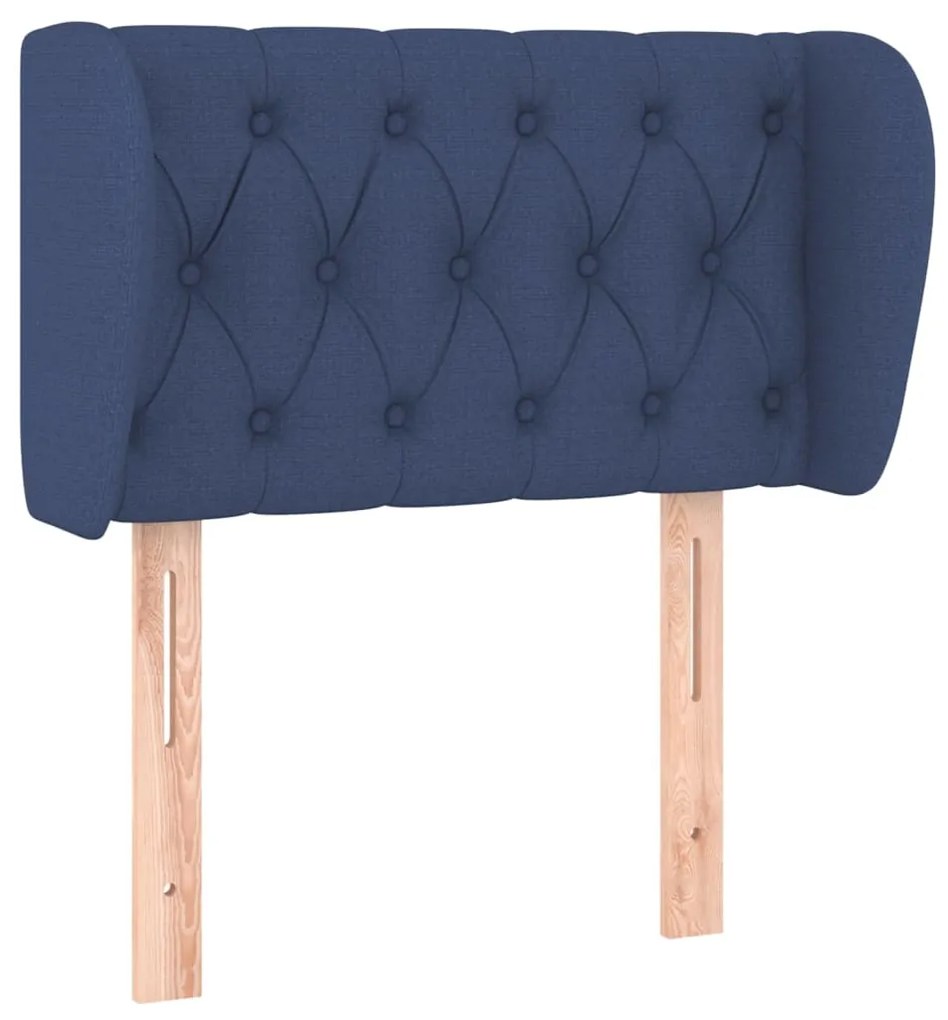 Testiera ad orecchio blu 83 x 23 x 78/88cm in tessuto