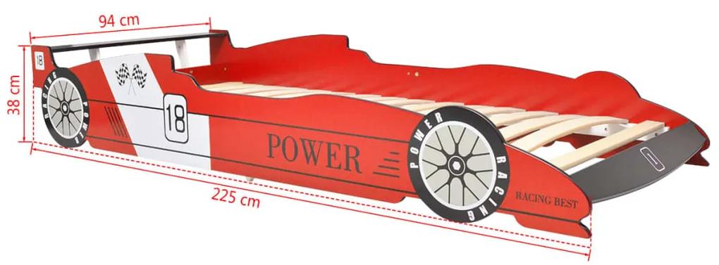 Letto Bimbo Auto da Corsa 90x200 cm Rosso