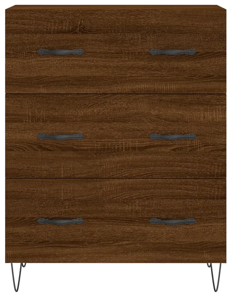 Credenza rovere marrone 69,5x34x90 cm in legno multistrato