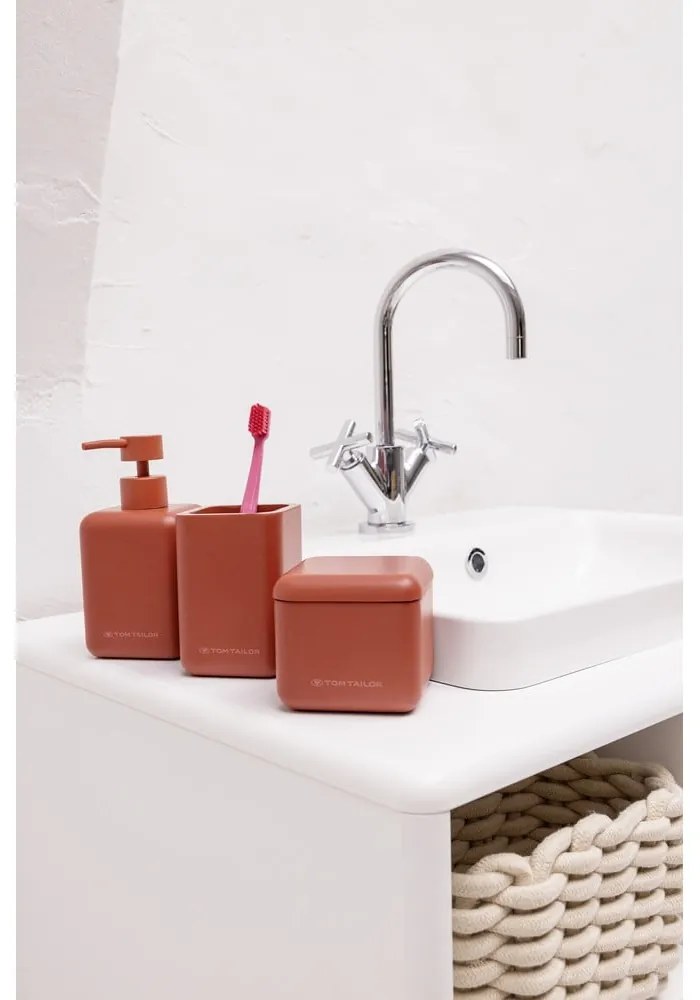 Dispenser per sapone in poliresina arancione 380 ml Tom Tailor T-Rounded – Wenko