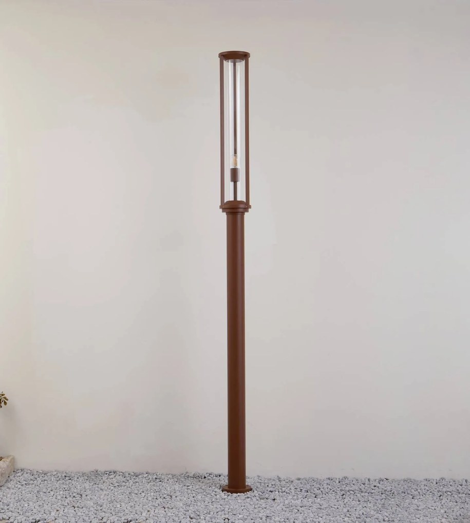 Lucande lampada da esterno Alivaro, color ruggine, 220 cm, E27, IP65