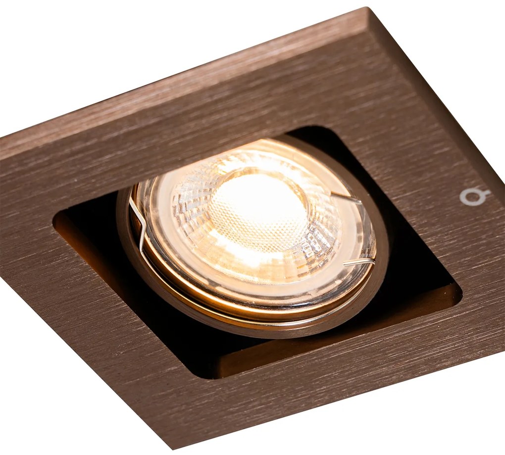 Faretto da incasso smart bronzo scuro ruotabile e inclinabile con Wifi GU10 50mm - Qure