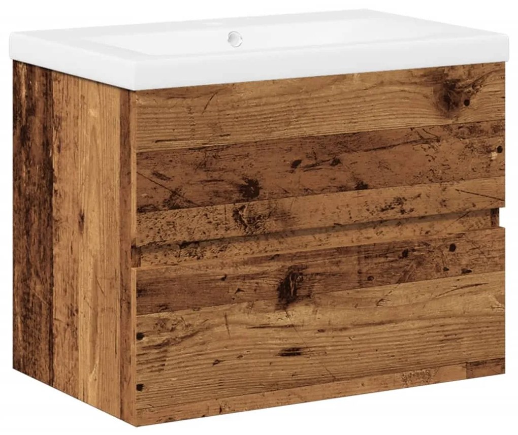 Mobile bagno con lavabo integrato legno antico 61x39,5x49 cm