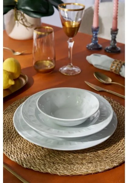 Set da tavola 18 pezzi in porcellana bianca