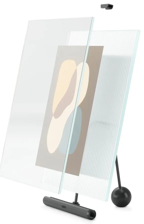 Cornice nera in vetro verticale con sostegno 19x23 cm Flute – Umbra