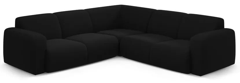 Divano angolare nero in tessuto bouclé (angolo variabile / a L) Molino - Micadoni Home