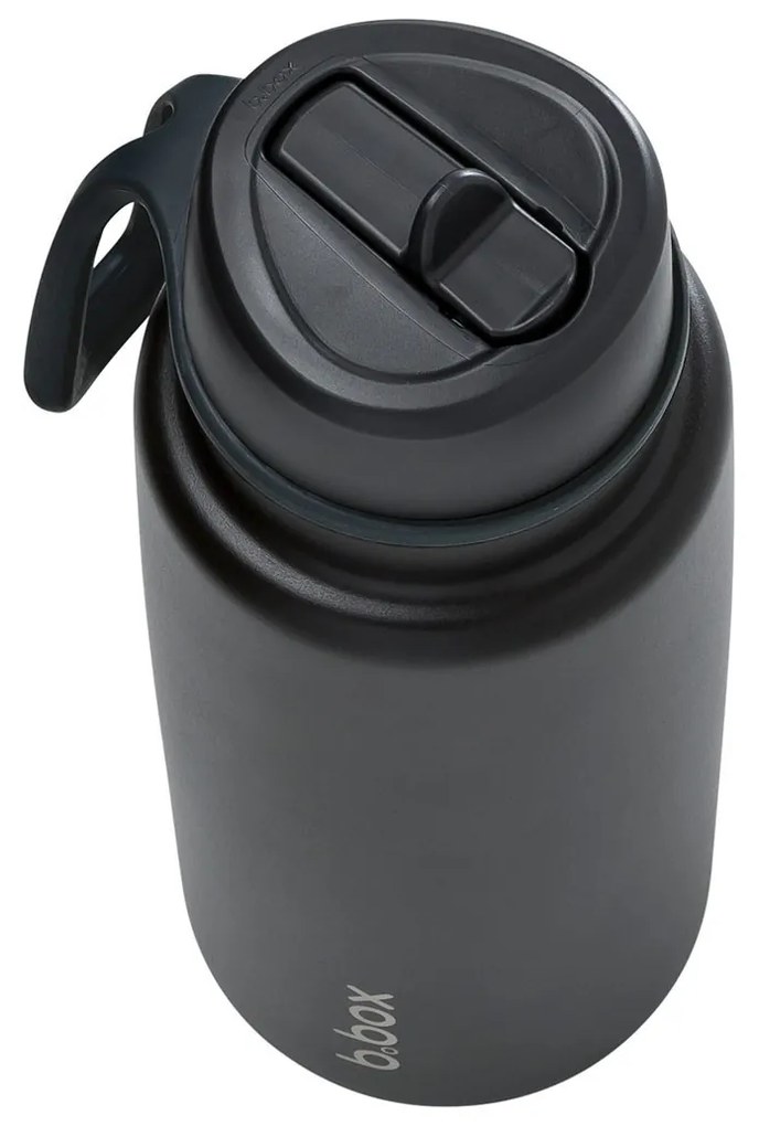 Bottiglia termica in acciaio inox con cannuccia 1l - nera