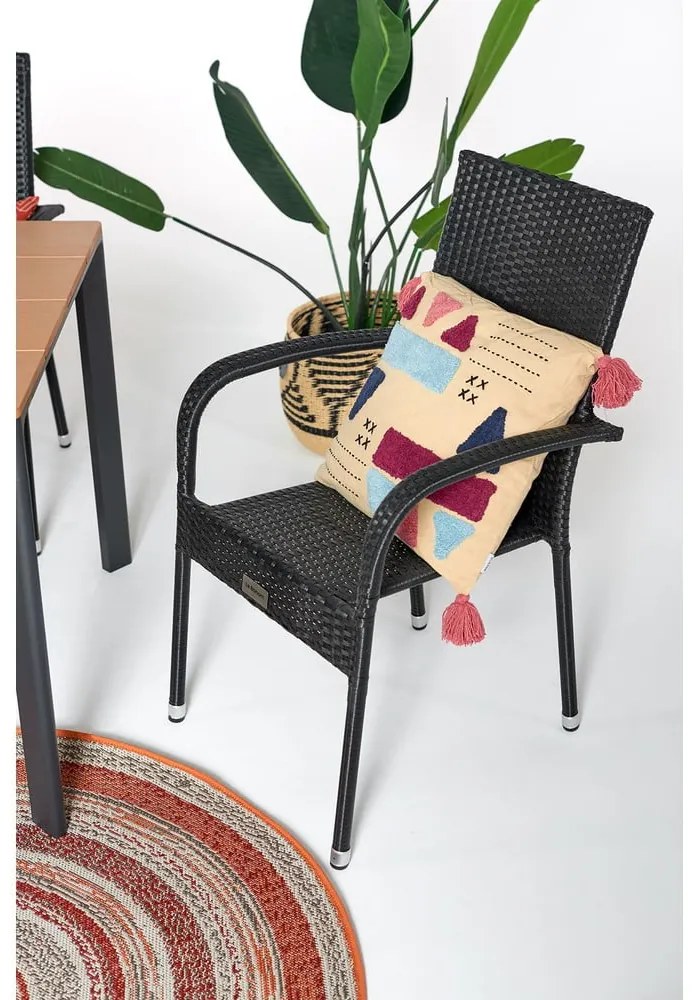 Sedia da giardino in rattan artificiale nero Paris - Bonami Essentials