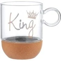 Mug King in vetro borosilicato e base in sughero, 270 ml