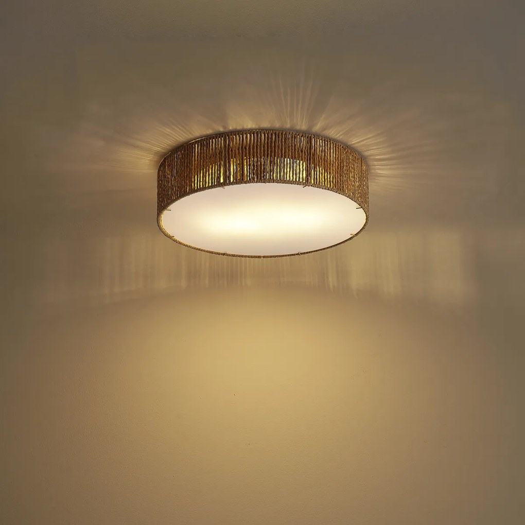 Plafoniera Japandi naturale con paralume 38cm 2 luci - Luz