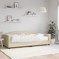 Divano Letto con Materasso Crema 100x200 cm in Tessuto 3197179