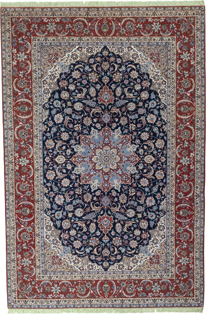 Isfahan Tappeto 310x210 Beige (Iran) Annodato A Mano