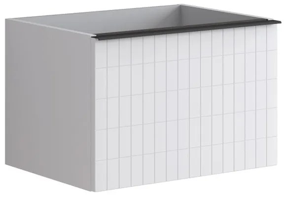 Mobile da bagno sotto lavabo Pixel grid bianco e maniglia alluminio nero laccato opaco L 60 x H 40 x P 45.5 cm 1 cassetto, lavabo non incluso