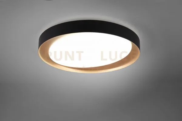 Plafoniera zeta led diffusore bianco con bordo nero e oro  r62712402