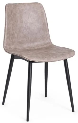 Sedia Da Interno In Ecopelle Beige Vintage Senza Braccioli Kyra Bizzotto - 4 Pz