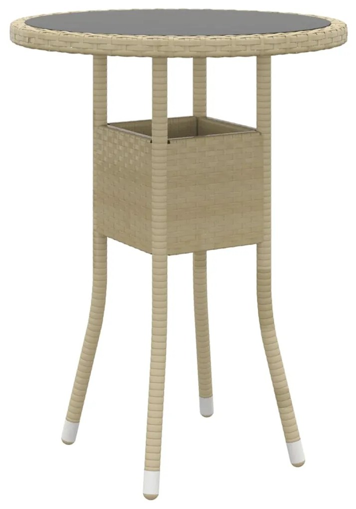 Set mobili da pranzo per giardino 3 pz in polyrattan beige