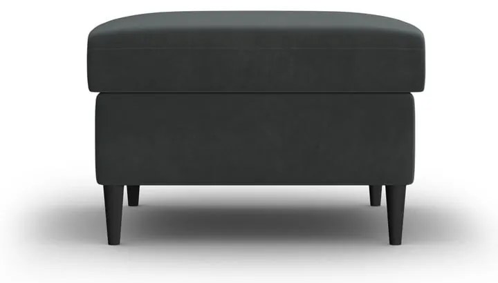 Poggiapiedi grigio scuro con rivestimento in velluto Kyoto – Cosmopolitan Design
