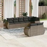 Set Divano da Giardino 8 pz con Cuscini Grigio in Polyrattancod mxl 92173