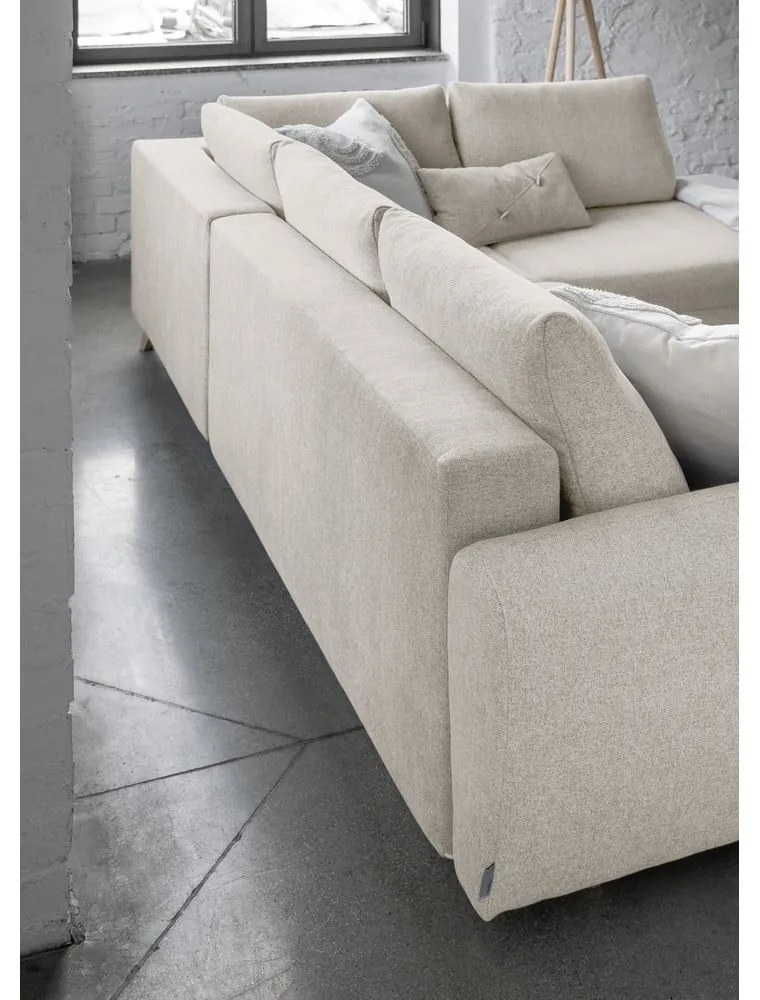 Divano letto a U beige, angolo destro Scandic Lagom - Miuform