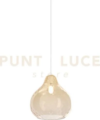 Sospensione in vetro 1191 grande ambra 1 luce attacco e27 rosone da...