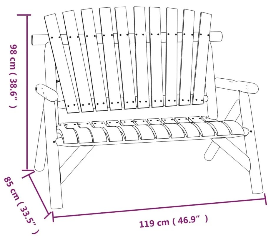 Set Divani da Giardino 5 pz in Legno Massello di Abete