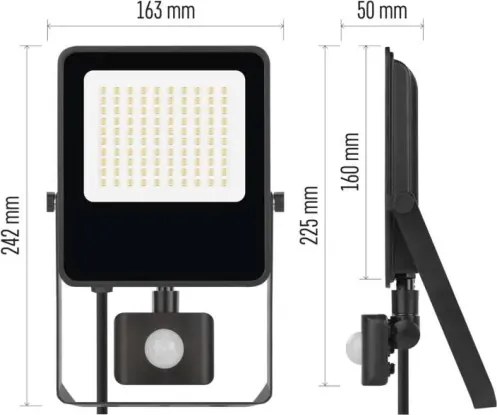 Faretto LED VISIO 50W 230V 4000K IP65 con sensore