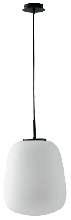 Lampadario Neoclassico Tolomeo nero paralume bianco E27 Ø39cm LUCE AMBIENTE DESIGN