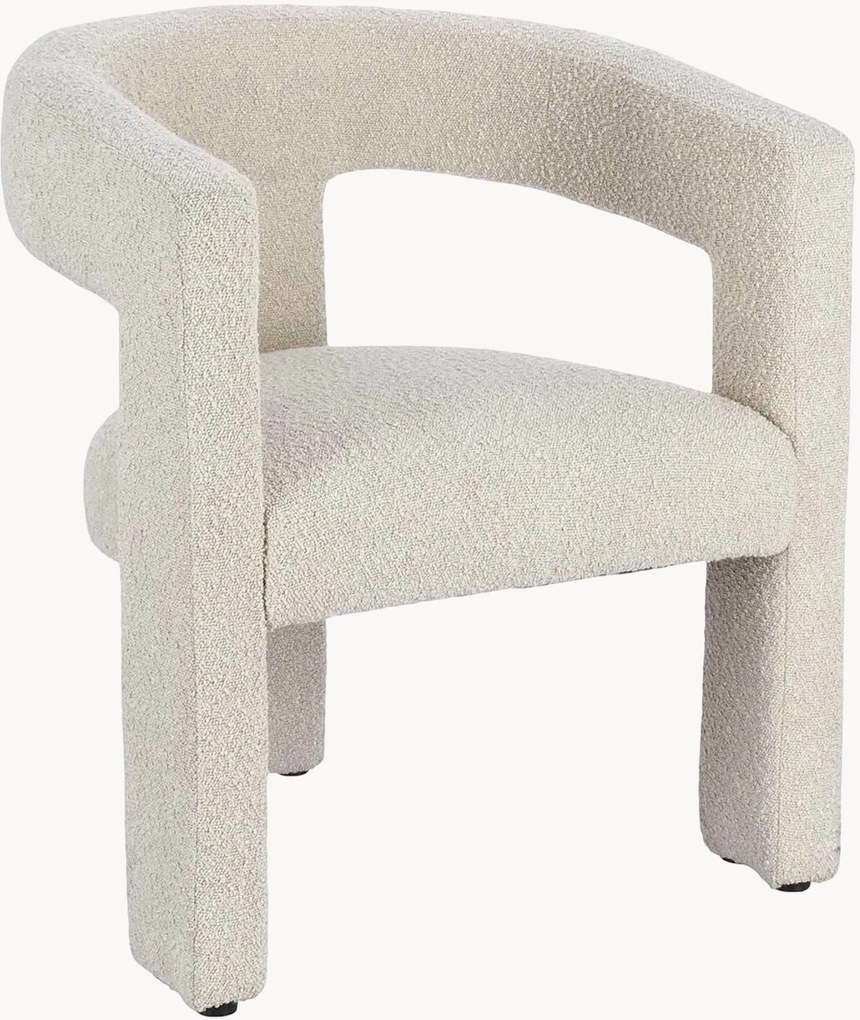 Sedia con braccioli in bouclé Arabella