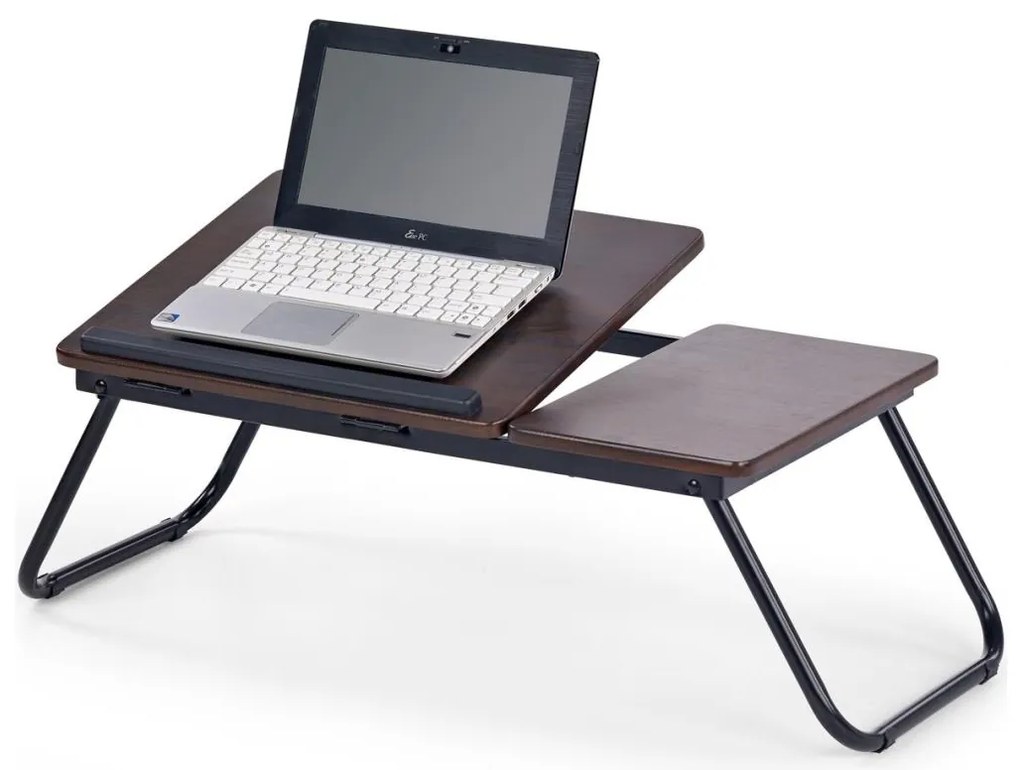 Tavolino da letto 23x60 cm nero/marrone