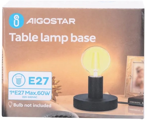 Aigostar - Lampada da tavolo 1xE27/60W/230V nero