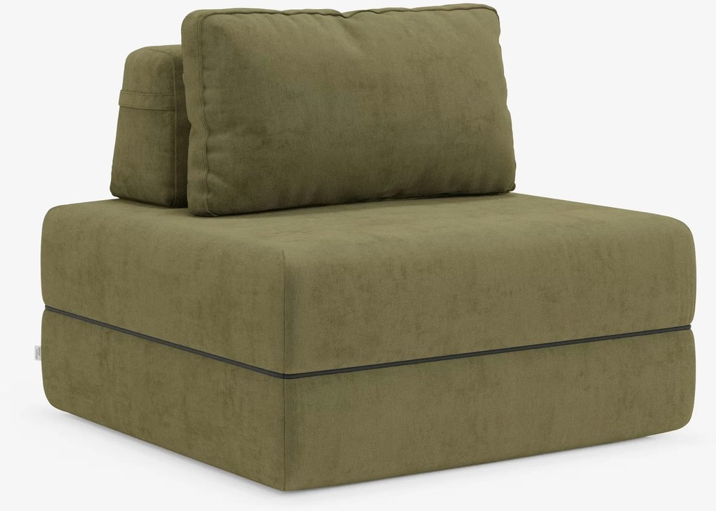 Rift poltrona letto con materasso alto 24 cm e memory foam - schienale mobile e tessuto smacchiabile T31