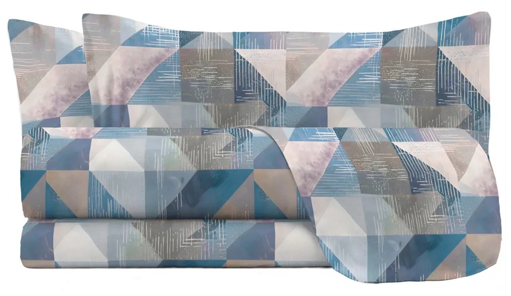 Completo letto matrimoniale blu grigio Sepikblue Datex