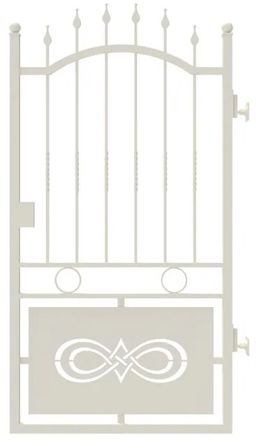 Cancello manuale con serratura elettrica Lavaredo in ferro, apertura a destra, L 104.5, H 180-195 cm, di colore bianco