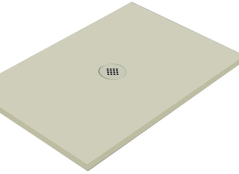 Piatto doccia in ceramica extra slim crema L 80 x L 70 cm