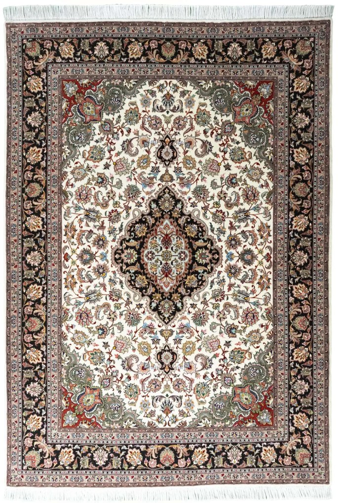 Tabriz Tappeto persiano 150 x 210 Beige (Iran) Annodato A Mano