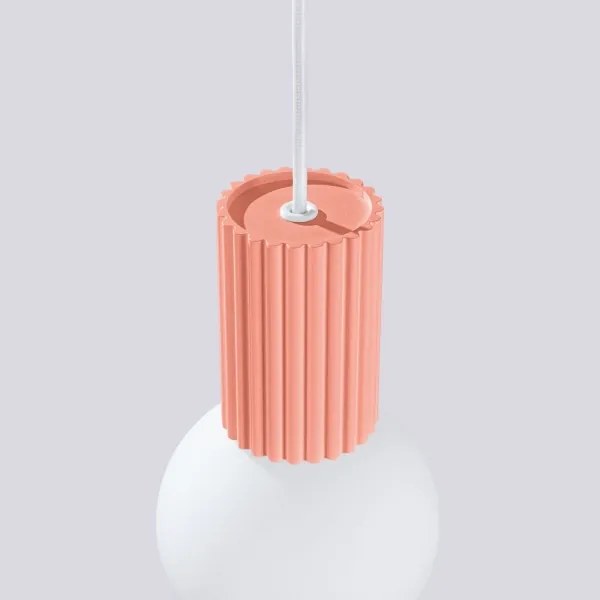 Sollux SL.1754 - Lampadario a sospensione con filo HALO 1xG9/8W/230V diametro 12 cm rosa