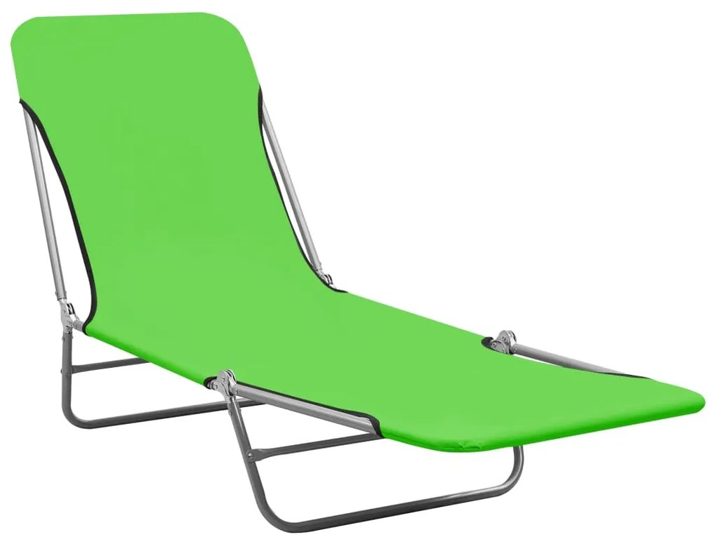 Lettini prendisole pieghevoli 2pz in acciaio e tessuto verde