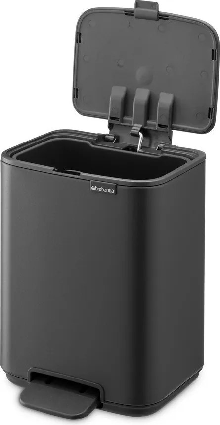 Cestino per la spazzatura grigio scuro in acciaio con pedale 4 l Bo – Brabantia