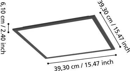 Eglo 901506-LED RGBW Plafoniera dimmerabile MORADILLO-Z LED/19W/230V 40x40cm nera