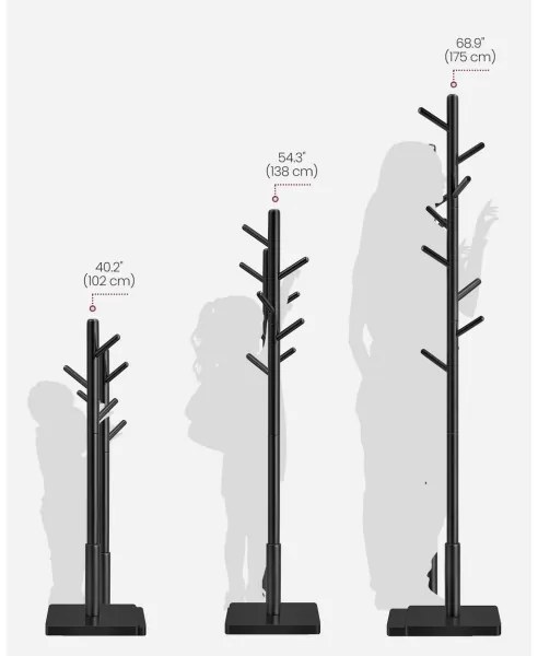 Appendiabiti da terra LINEA nero