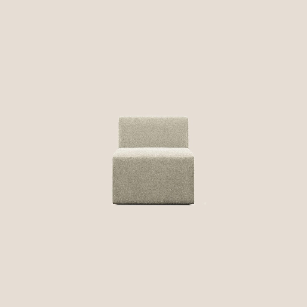 Nettuno modulo poltrona centrale in morbido tessuto bouclè T07 beige