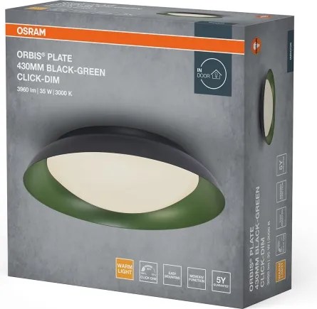 Osram - Plafoniera LED dimmerabile ORBIS PLATE LED/35W/230V Ø43 cm verde/nero