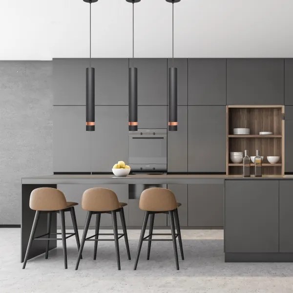 Lampadario su filo LED TUBA 1xGU10/4,8W/230V nero/rame