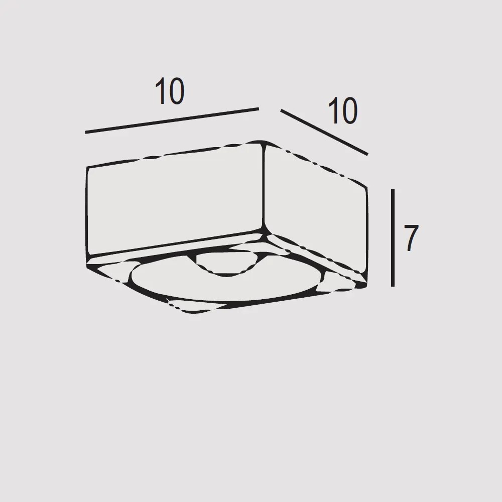 Plafoniera Contemporanea Pocket Metallo Foglia Argento Led 15W