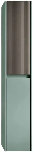 Colonna per mobile bagno Niwa 2 ante P 27 x L 30 x H 160 cm laccato opaco verde timo con vetro grigio carbone cannettato