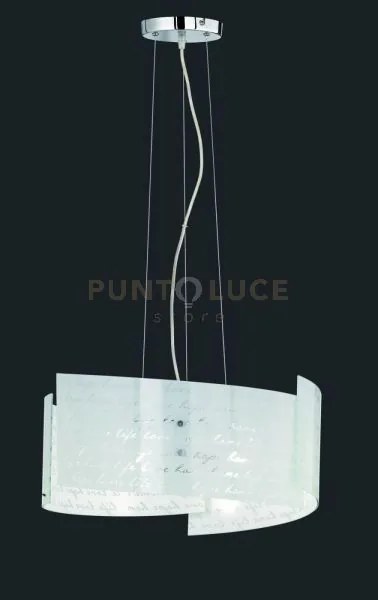 Signa sospensione 3 vetri decoro firma d. 50cm 3 luci attacco e27