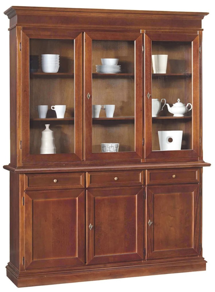 JAQUELINE - credenza con vetrina in legno massello