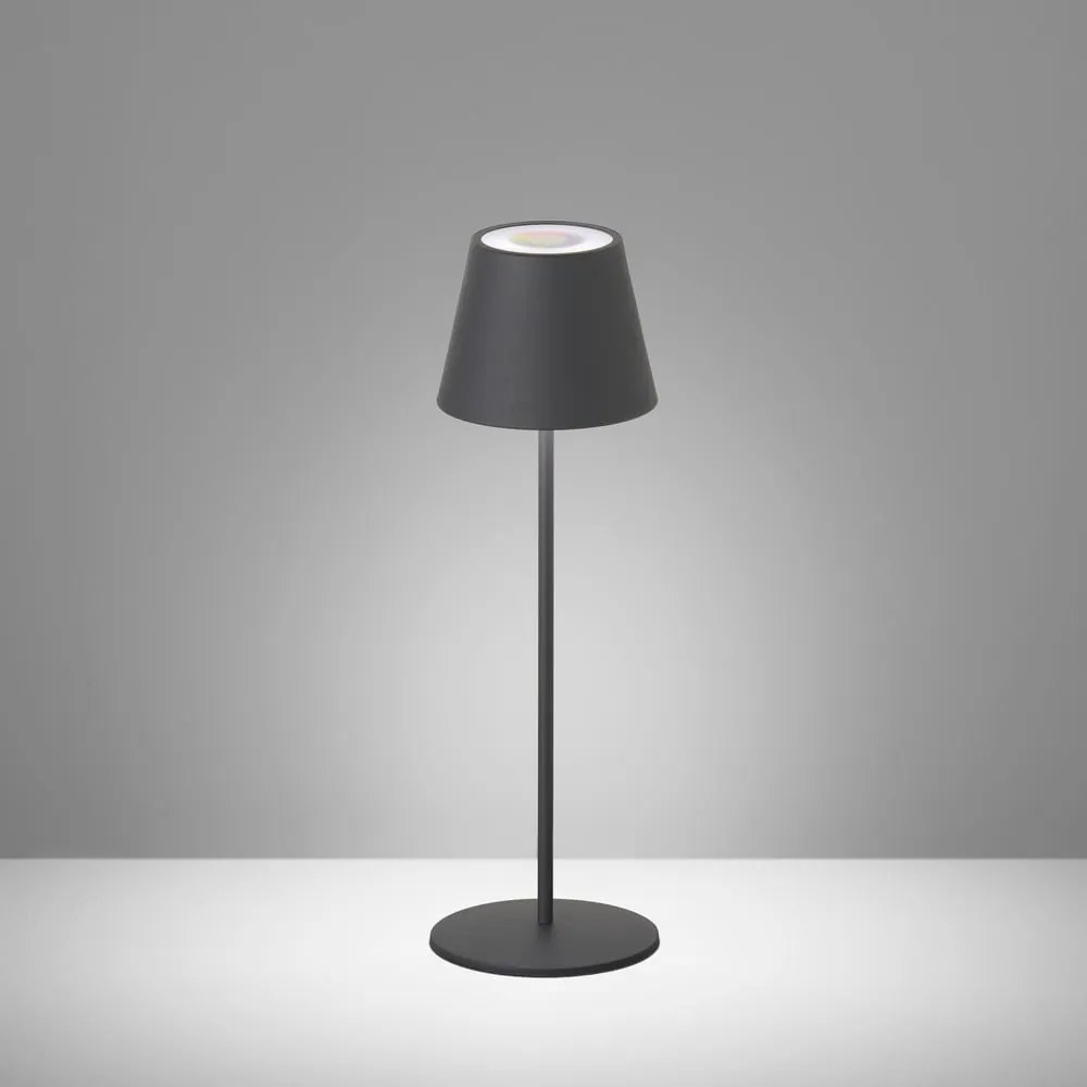 Lampada da tavolo dimmerabile a LED nera con sensore di movimento e paralume in metallo (altezza 38 cm) Tropea - Fischer &amp; Honsel