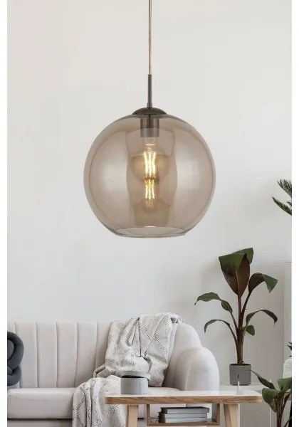 Searchlight 1632AM - Lampadario a sospensione con filo BALL 1xE27/60W/230V marrone